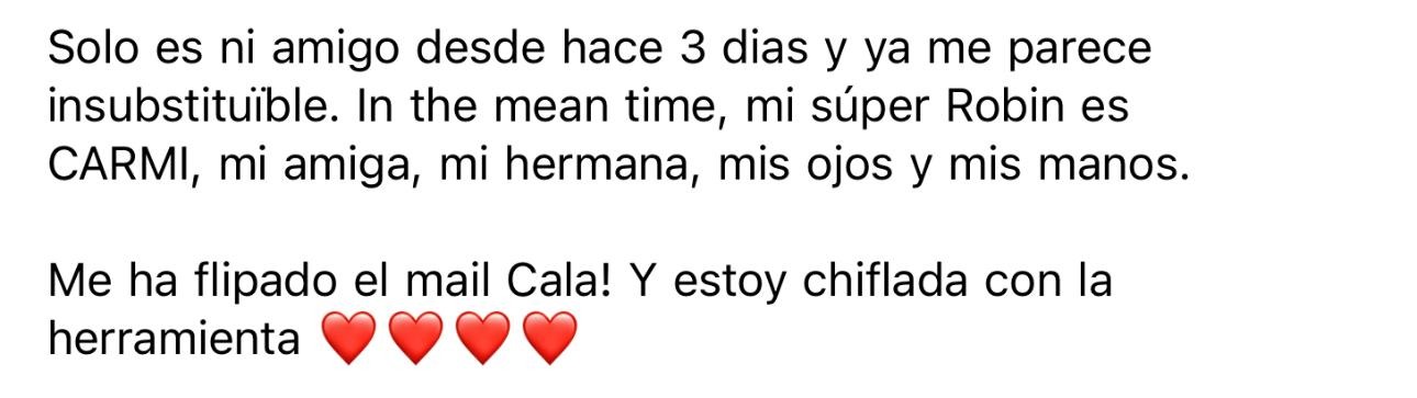 Testimonio real de usuaria de Robin